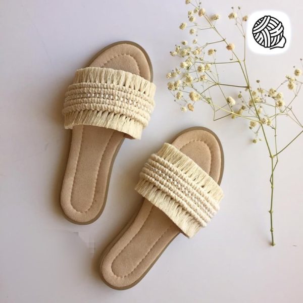 صندل مکرومه بافی مدل صدف 01 02 - فروشگاه اینترنتی مکرومه