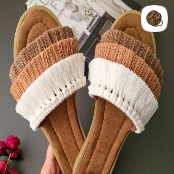 صندل مکرومه بافی مدل سرو - وب سایت مکرومه
