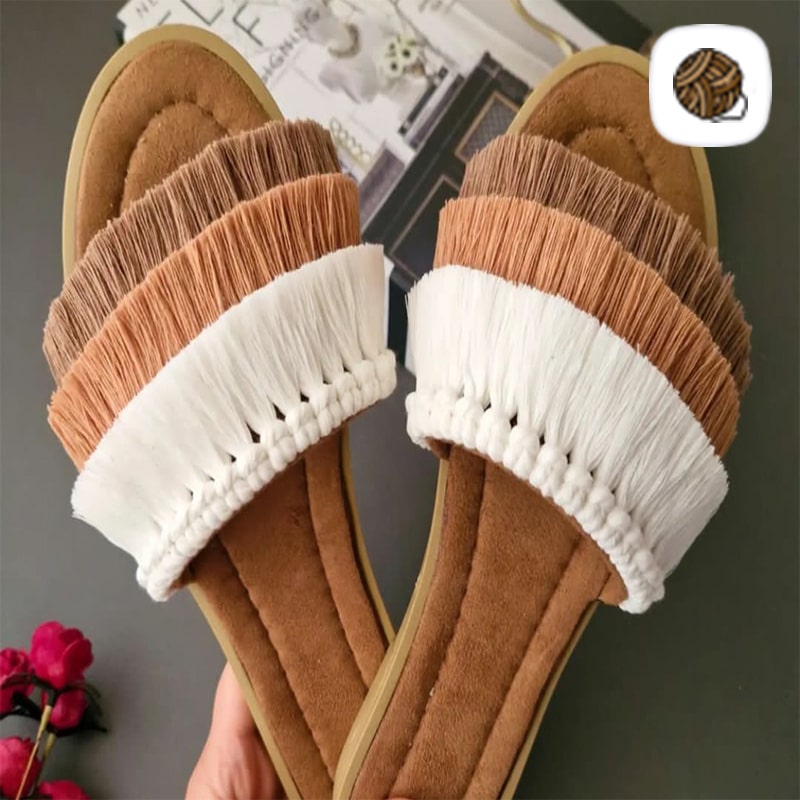 صندل مکرومه بافی مدل سرو - وب سایت مکرومه