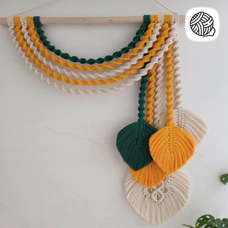 دیوار کوب مکرومه بافی مدل رنگین کمان کد 01 - وب سایت مکرومه