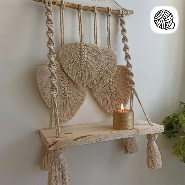 شلف مکرومه بافی 40cm مدل 4 برگ کد 01 - وب سایت مکرومه