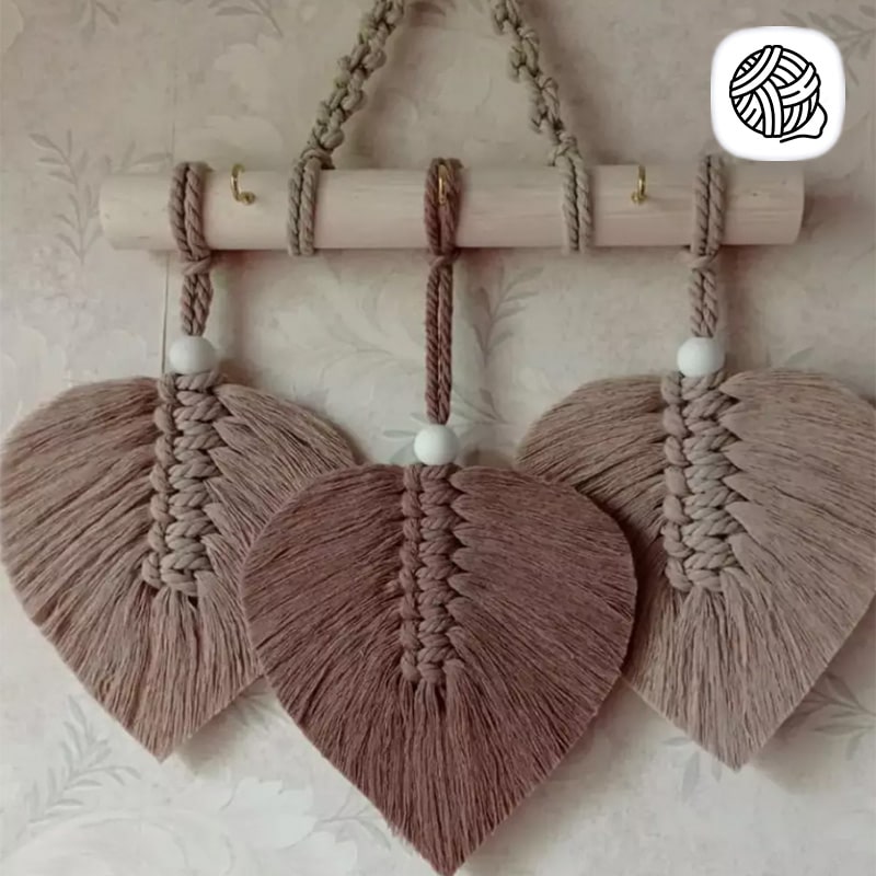 جا کلیدی مکرومه بافی مدل 3 برگ - فروشگاه اینترنتی مکرومه