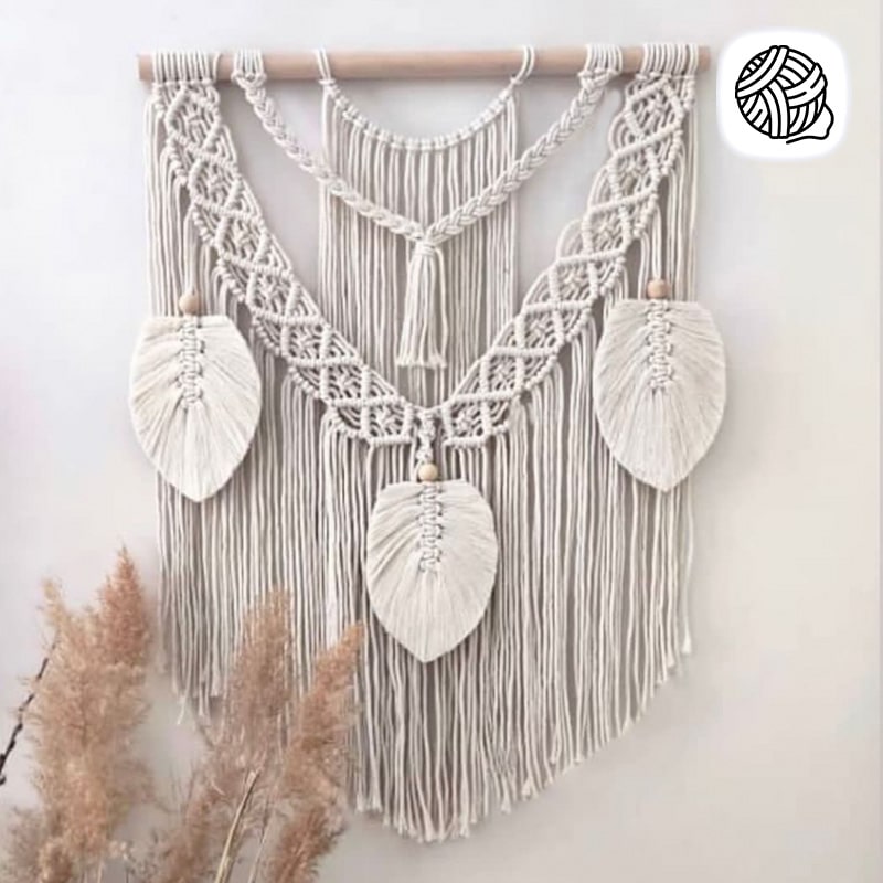دیوار کوب مکرومه بافی مدل پانیذ (طول 70cm) - فروشگاه اینترنتی مکرومه