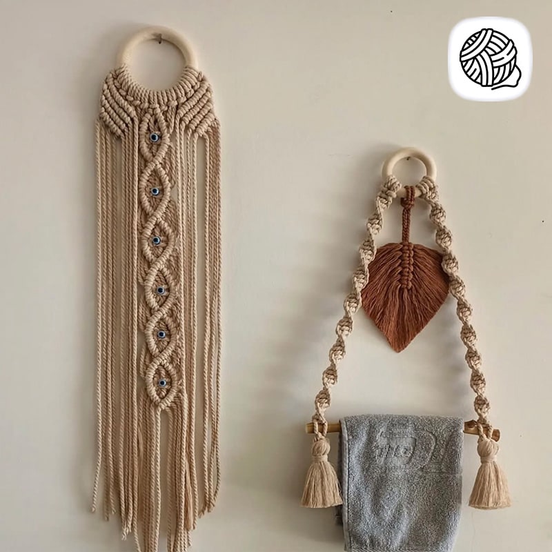 ست جا حوله ای مکرومه بافی و آویز مدل چشم نظر - فروشگاه اینترنتی مکرومه