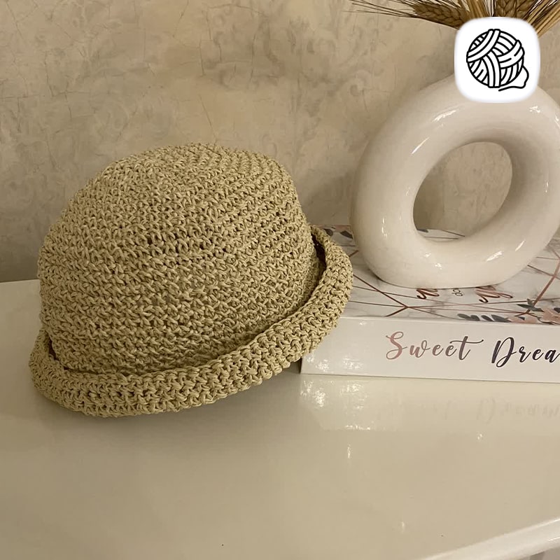 کلاه رافیا مدل آفتاب- فروشگاه مکرومه