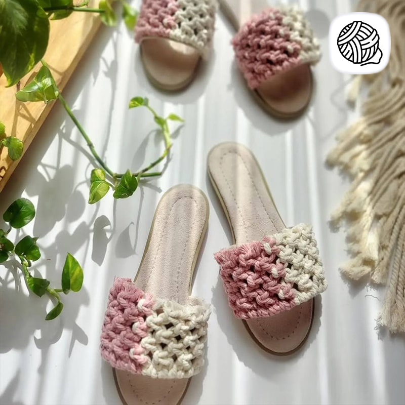 صدل مکرومه بافی دو رنگ مدل آباندخت - فروشگاه مکرومه