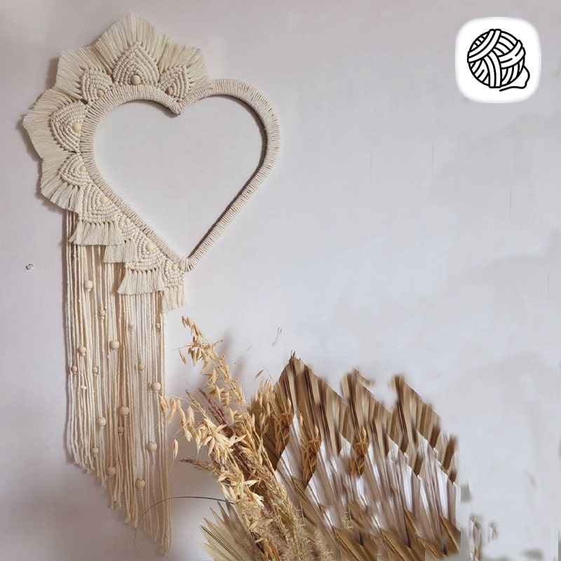 قلب دکواتیو مکرومه بافی - فروشگاه مکرومه