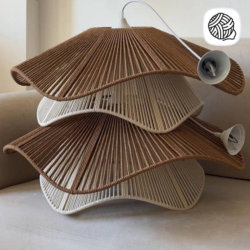 لوستر لاله نخ مکرومه مدل 2 رنگ سایز 70 - فروشگاه مکرومه