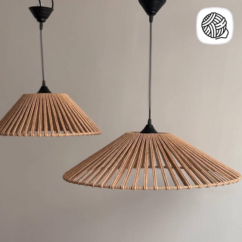 لوستر مخروطی مکرومه بافی سایز 60 (1 عددی) - فروشگاه مکرومه