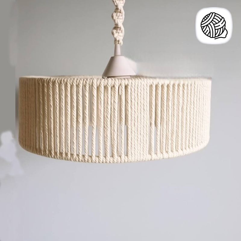 لوستر مکرومه بافی قطر 30CM و ارتفاع 10CM مدل کلاسیک - فروشگاه مکرومه