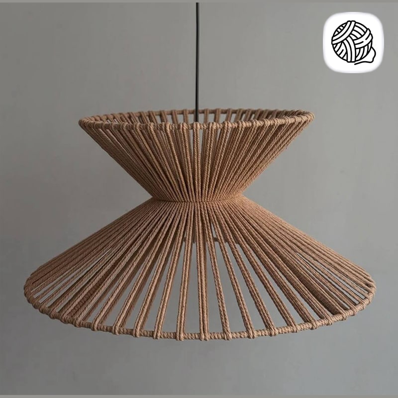 لوستر مکرومه بافی مدل مخروطی سایز 60 - فروشگاه مکرومه