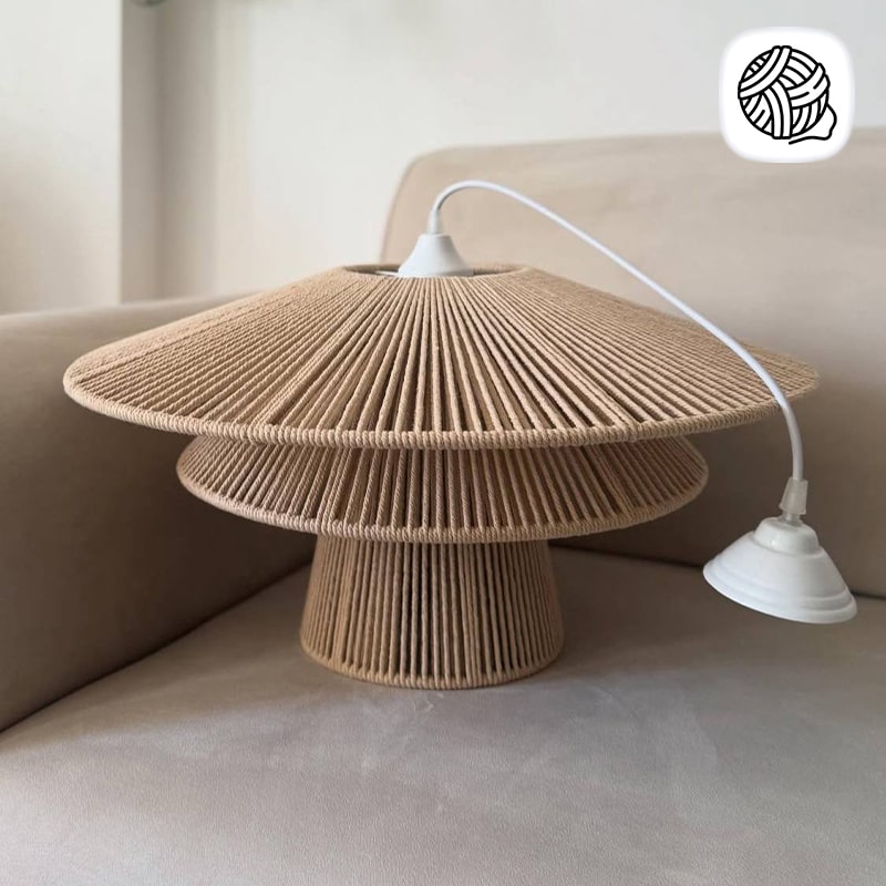 لوستر مکرومه بافی مدل کاج 3 طبقه قطر 60 - فروشگاه مکرومه