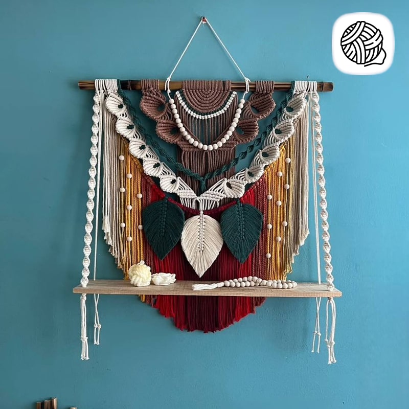 دیوار کوب مکرومه بافی مدل سوگل - فروشگاه مکرومه