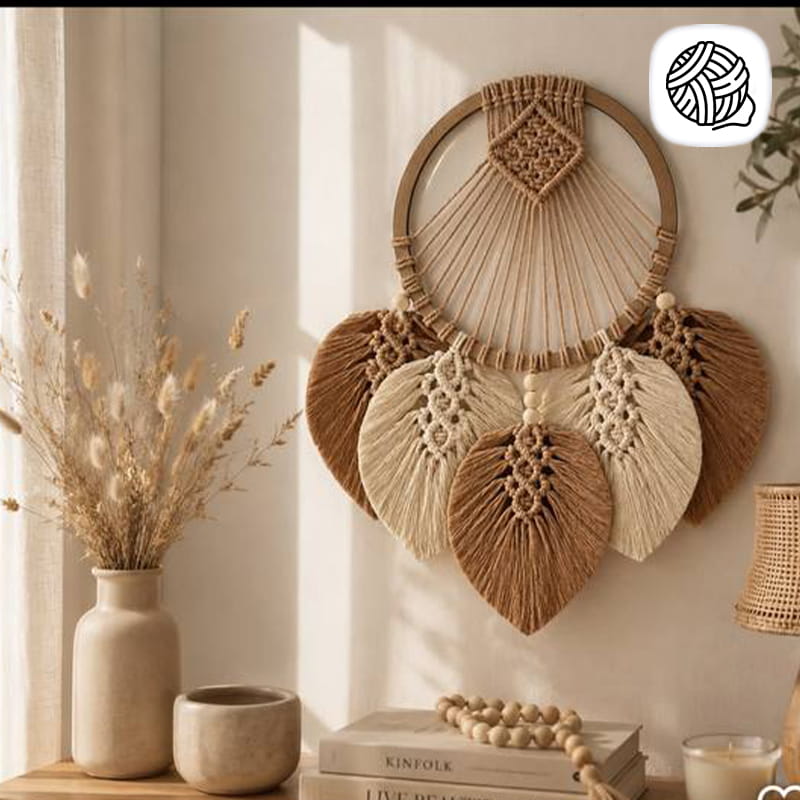 دیوار کوب مکرومه بافی مدل گل سیما - فروشگاه مکرومه