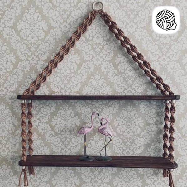 شلف 2 طبقه مکرومه بافی مدل آژند - فروشگاه مکرومه