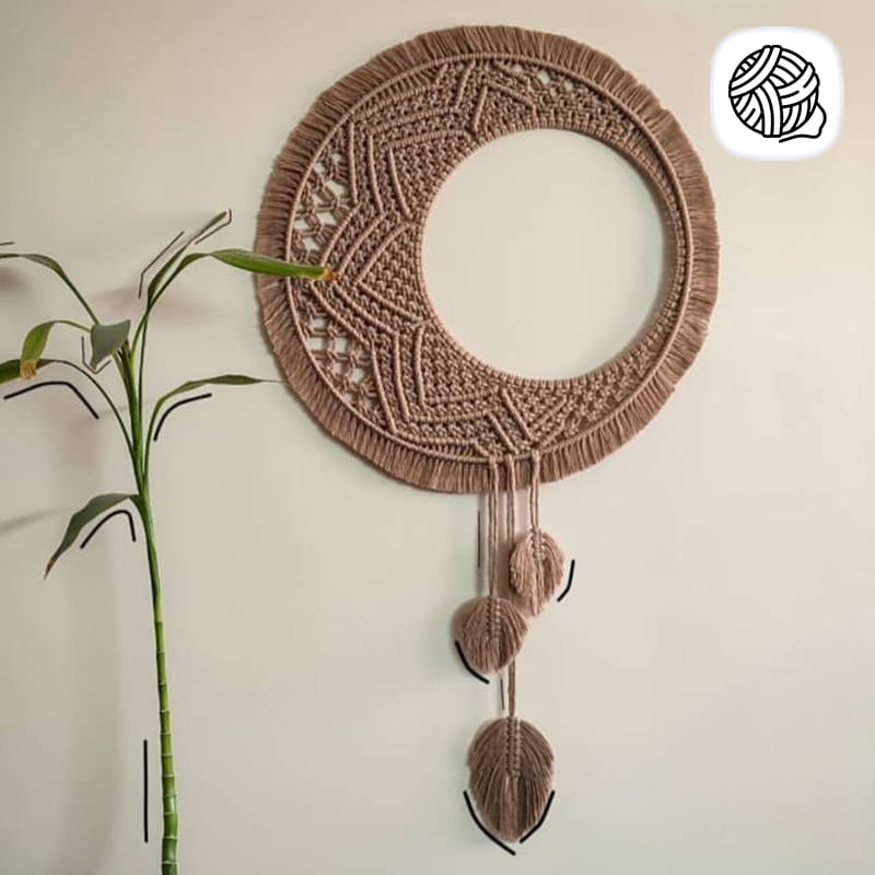 دیوار کوب مکرومه بافی مدل پریماه - فروشگاه مکرومه